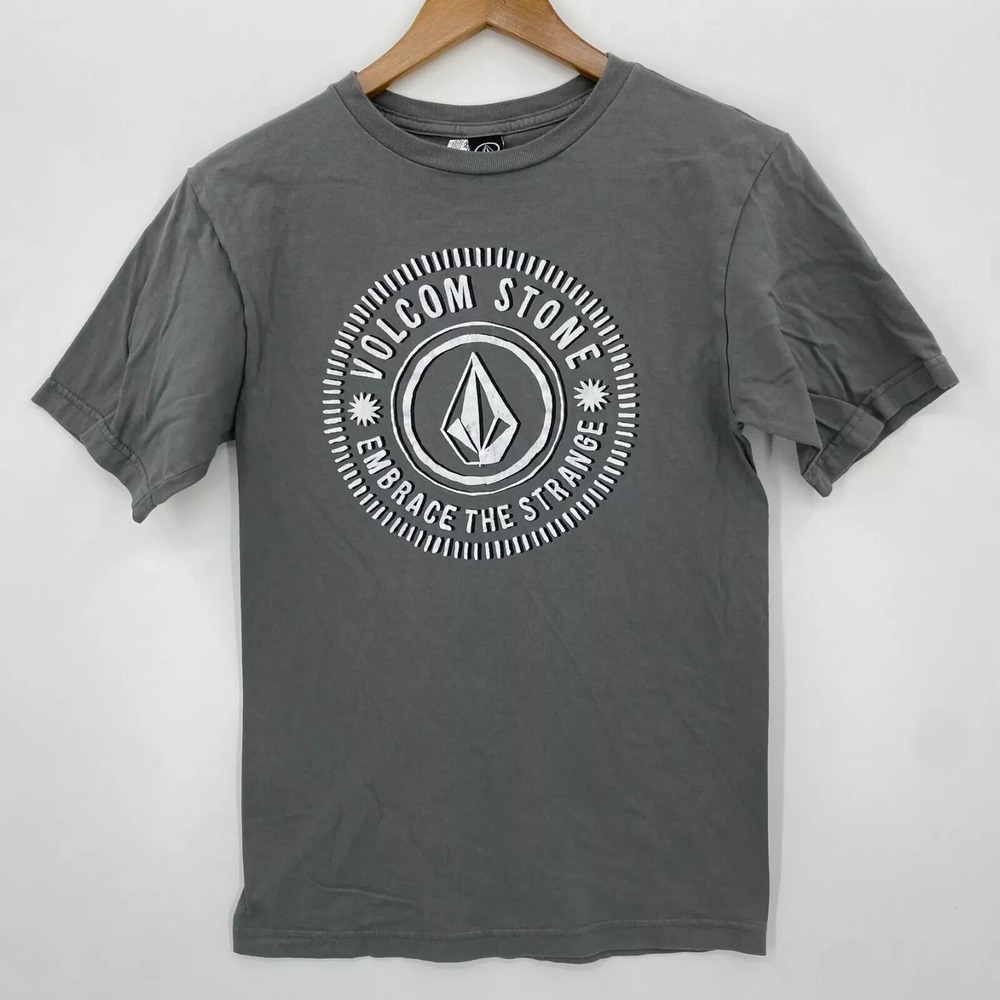 Volcom Stone Embrace The Strange Graphic T-Shirt Gray Adult Size Small